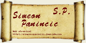 Simeon Paninčić vizit kartica